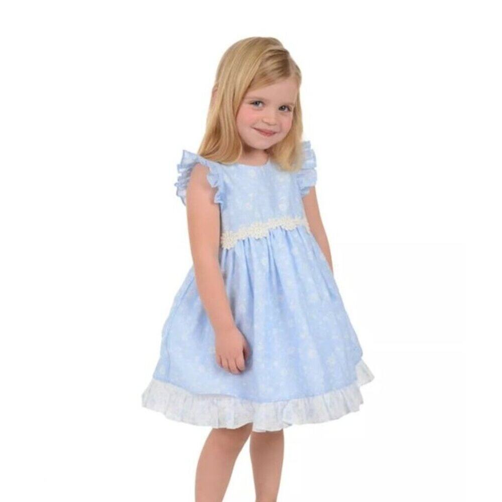 Laura Ashley London Infant Girls Dress 12 months Ruffle Sleeve New with Tags Cle